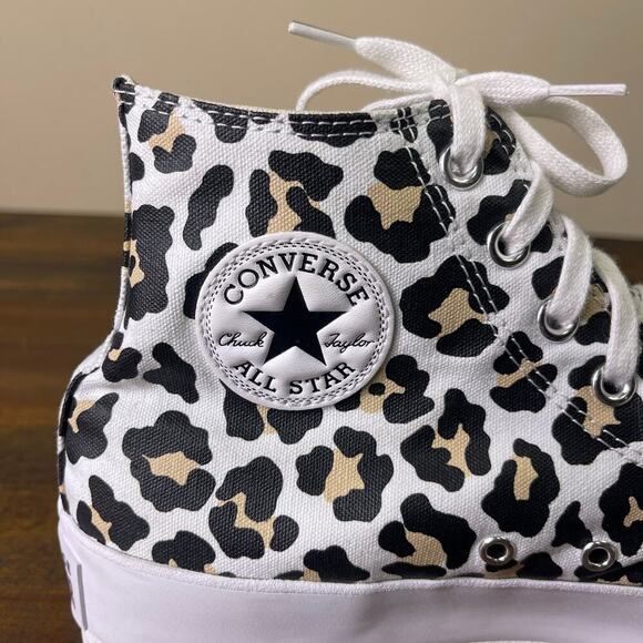 Converse All Star Lugged Sole Platform High Top Leopard Print Sneakers Womens 11 - Picture 10 of 11